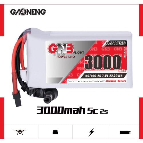 GAONENG GNB 3000mAh 2S1P 7.4V 5C/10C Lipo battery with XT30 XT60 DC5.5 Plug for DJI FPV Fatshark HDO Skyzone GOGGLES RC parts