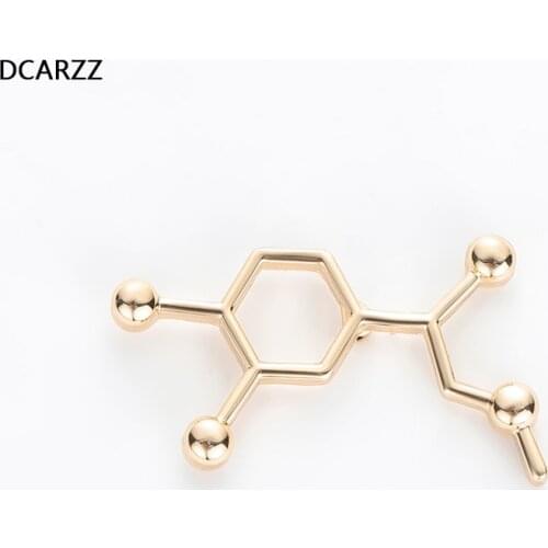 Adrenaline Molecule Pin Science/Biology/Molecular/Medical Jewelry Doctor Nurses day Gift Metal Steampunk Funny Brooch Wholesale