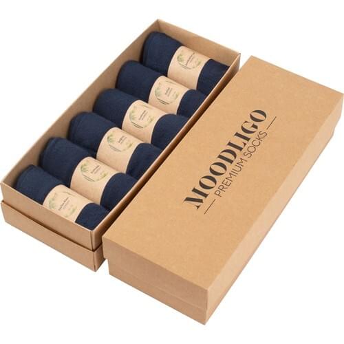 MOODLIGO Premium 6'lı Navy Blue Bamboo Socks