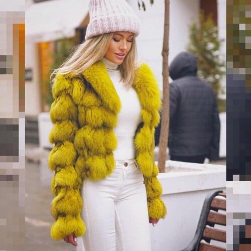 FURSARCAR 2020 New Winter Womens Jackets Real Natural Fox Fur Coat Thick Warm Hot Body Genuine Fur Outwear With Collar