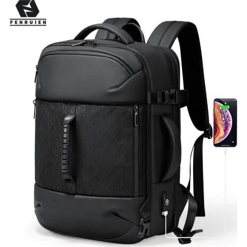 Fenruien New Man Backpack Fashion Waterproof Laptop Backpacks USB Charging Backpacking Multifunctional Large Capacity Travel Bag