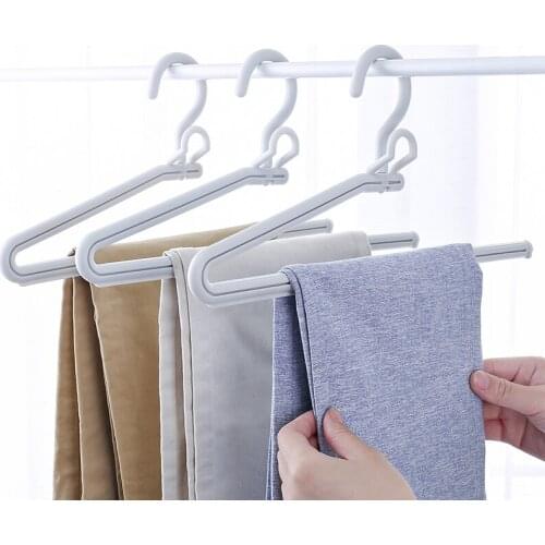 3 pcs/lot 35cm Plastic Pants Hangers Nodic Style Stackable Trousers Hanger Wardrobe Organize Closet Space Saving