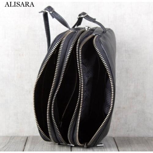 Alisara Men Clutch Bag First Layer Cow Leather Top End Casual Phone Wallet multi-Zipper Big Capacity Organizer Cigarette Purses