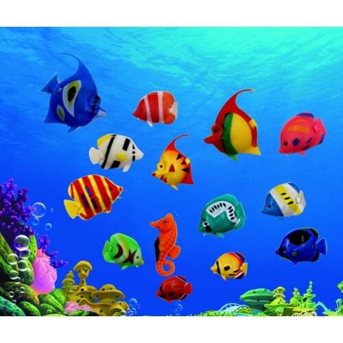 Lifelike Plastic Artificial Moving Floating Fishes Ornament Decorations for Aquarium Fish Tank (Random Color & Pattern)