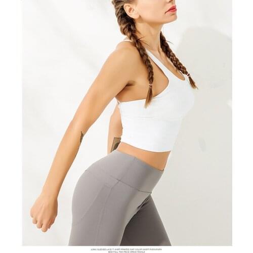 New type of thin shoulder strap cross back sports bra shock proof gathering sports Yoga Fitness bra