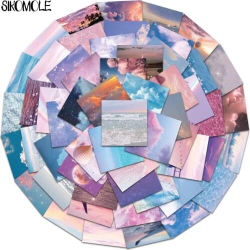 56PCS Beautiful Clouds Starry Sky Stickers INS Style Square Sticker DIY Skateboard Notebook Suitcase Decal Graffiti Sticker F5