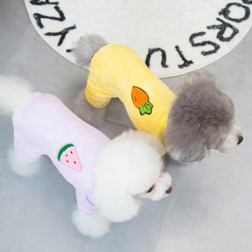 Skin-friendly Stylish Pet Puppy Four-leg Fleece Bodysuit Clothing Comfortable Pet Clothing Round Neck or Small Dogs