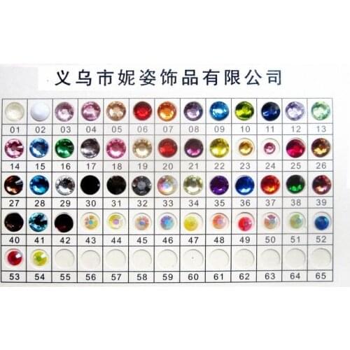 Resin Rhinestones Color Card One Piece Flatback Silver Foiled Round Shape Diamante Beads Diy High Quality Craft Decoration