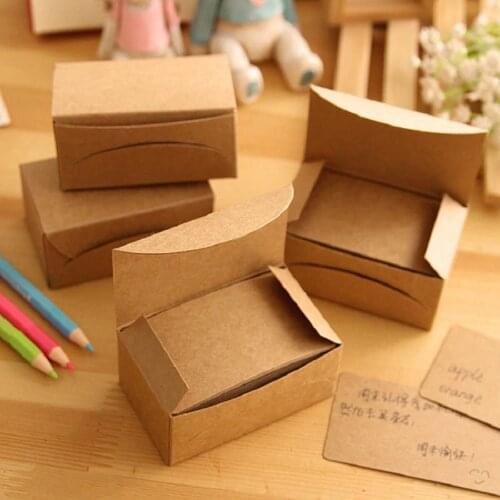 100Pcs/box about 9x5x4cm size nostalgia Retro DIY Kraft Paper Blank Card DIY Graffiti Word Cards Gift Greetings Vintage Card