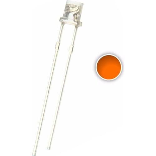 100PCS 3MM Orange LED Flat Top Transparent 20mA 2V 3 mm Water Clear Lamp Light Beads