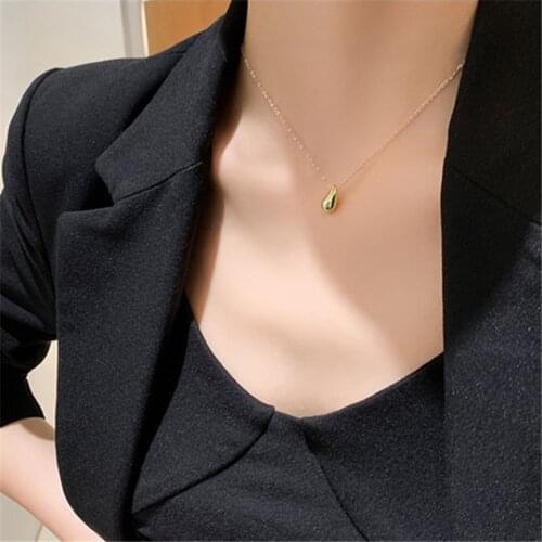 316L Stainless Steel New Fashion Fine Jewelry Minimalism Source of life Droplet Charms Chain Choker Necklaces Pendants For Women