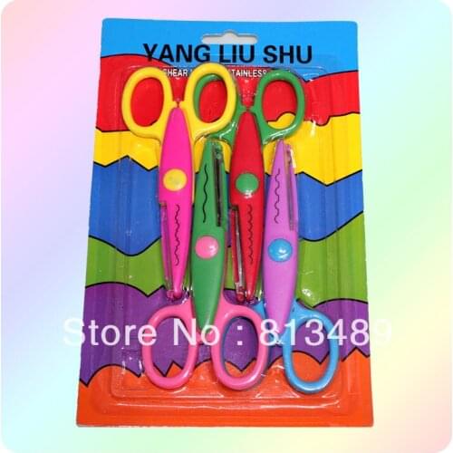 4pcs/set Laciness scissors handmade craft scrapbook decorative scissor children toy safety handmade diy craft scrapbook tools