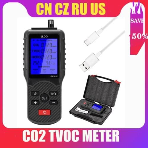 8 in 1 Multifunctional Air Quality Monitor CO2 TVOC Meter Gas Detector Analyzer Temperature Humidity Measuring Device