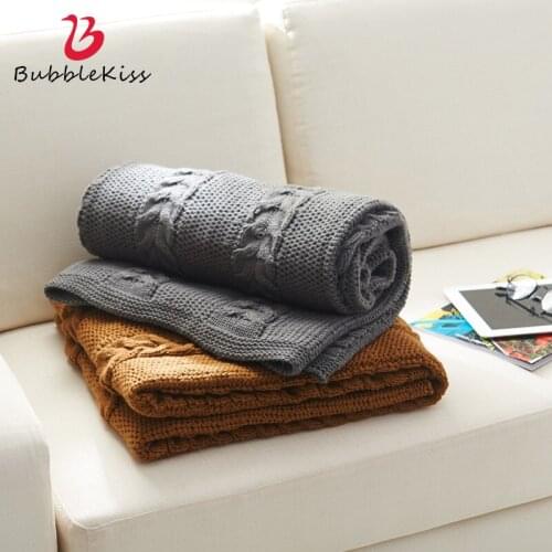 Bubble Kiss Acrylic Blanket Solid Color Home Winter Blankets Thicken Siesta Blanket For Bed Cover Summer Office Throw Blanket