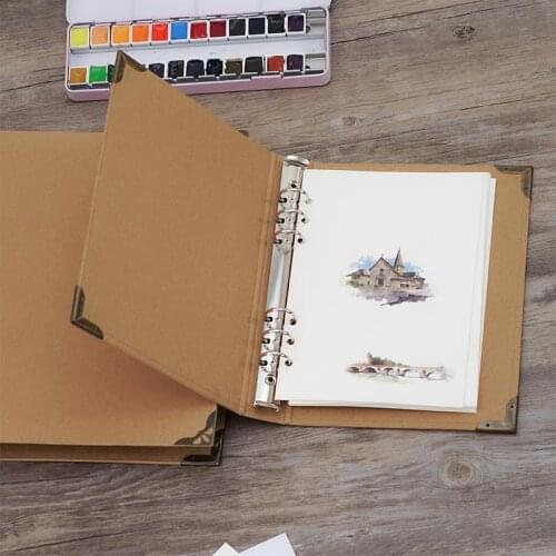 Watercolor Painting Book Thickened 350g Blank Sketch Color Lead Hand-painted Book Art Marker Pen Loose-leaf Detachable Art Paper