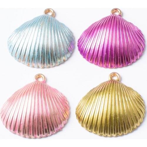 10pcs Enamel shell Charm Pendant For Women Necklace Pendant Making Alloy Beads Fit Bracelet DIY Jewelry Accessory js2185