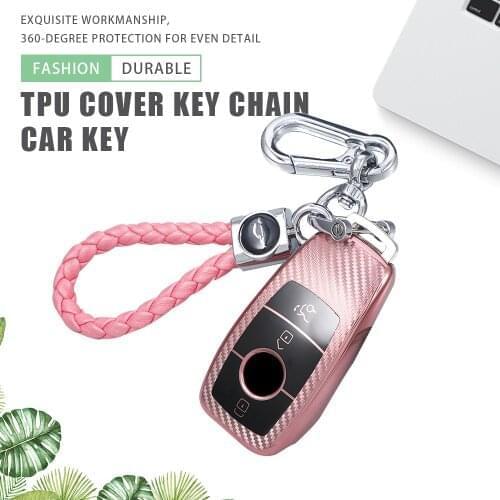 TPU Car Key Case Cover Holder Key Ring Keychain for Mercedes Benz C Class W205 C200 C180 C260 C300 E Class W213 E200 E300 E320