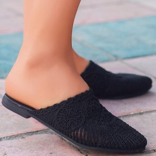 Tonar Stel Black Braided Women Slippers Spring Summer New Season Casual New Creation Cool Summery Style Comfortable