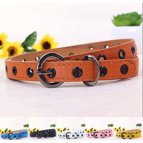 Child Pu Leather Belts Candy Color Waist Belts Classic Boys Girls Waistband Fashion Alloy Buckle Leisure Waist Strap Belt
