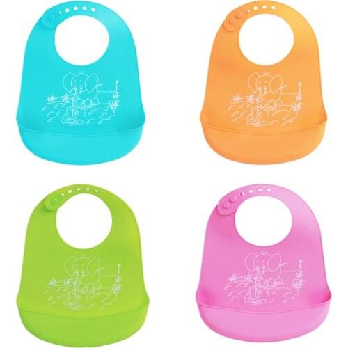 Baby Stuff Waterproof Baby Bid Silicone Bibs Burp Cloths Lovely Elephant Reusable Baby Scarf Burp Cloth
