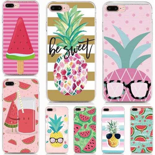 For Rakuten Mini Soft Tpu Silicone Case Print Pineapple Watermelon Back Cover Coque Shell Phone Cases