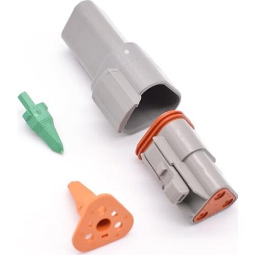 JRready 100 Sets Deutsch DT Connector 3 Pin Gray Waterproof Electrical Wire Connector DT04-3P DT06-3S W3P W3S