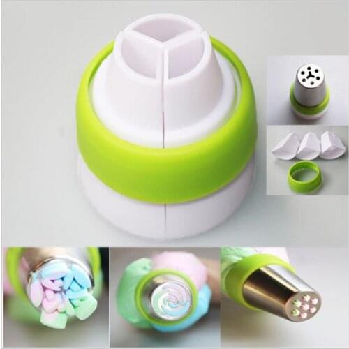3-Color Icing Piping Bag Russian Nozzle Converters Coupler Cake Decorating Tools