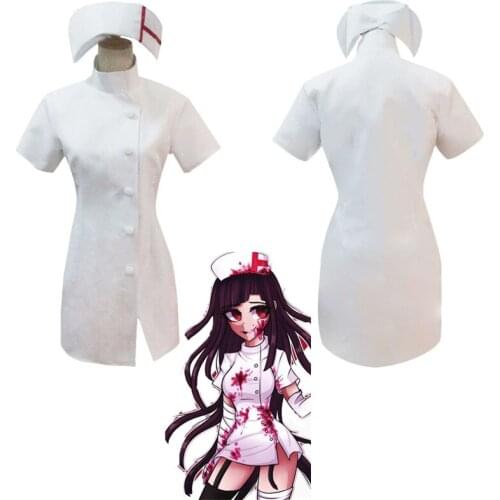 Anime Danganronpa 3 Mikan Tsumiki Cosplay Costumes Despair Mikan Wig White Nurse Uniform Full Sets For Women Girls Halloween