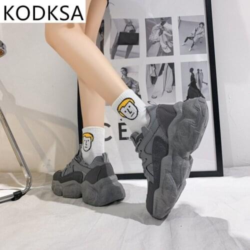 New Arrival Womens Spring,Summer Platform Sneakers, ,Gray,Black Rubber Sole Shoes.Running Tennis Shoes for Hiking, Casual Shoes