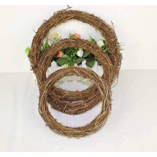 1 pc 10cm/15cm/20cm/23cm/30cm round Rattan Wreath Christmas Wedding Wreaths DIY Material home party decorations