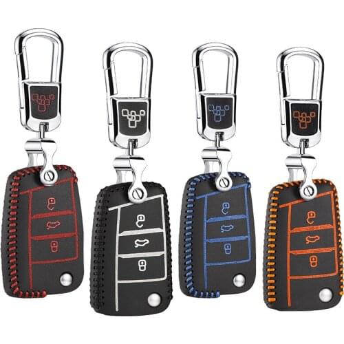 LUCKEASY For VOLKSWAGEN Tayron 2018 2019 Car Key bag case wallet holder key cover