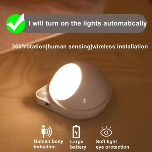 LED Magnetic Wiring-free Rechargeable Door Sensor Light Automatically Start The Night Aisle Always Bright Induction Night Light