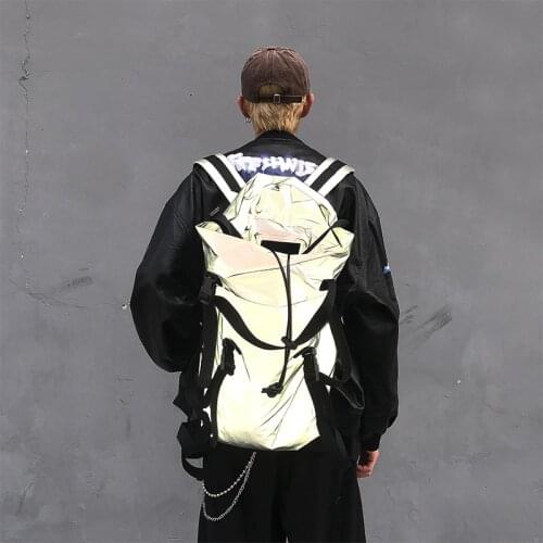 Large capacity multifunctional windproof tactical 3M full reflective shoulder bag tooling tide brand