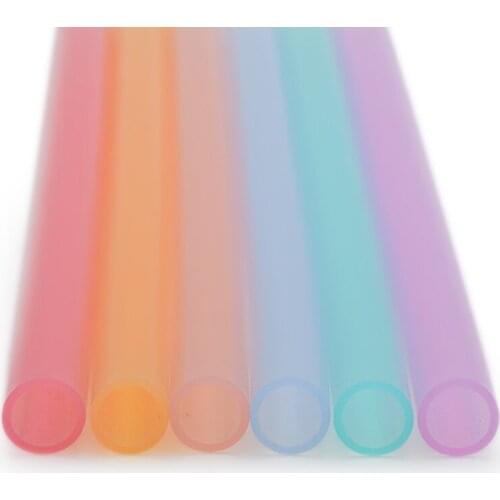 Reusable Food-grade Beverage Juice Straws, Seamless, Portable, Flexible Transparent Silicone Straws