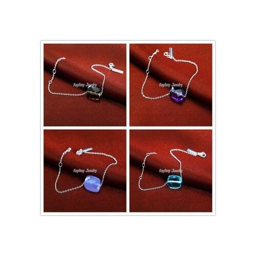 Kayfany 2021 Fashion Luxury New Design Women Jewelry 11 Colorful Crystal Bracelets White Gold Color Chain For Holiday Gift