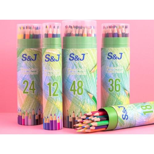 12/18/24/36/48 Colored Pencils Set Painting Oil Color Watercolor Drawing Pencil Hand-Painted Stationery School Kids Art Supplies