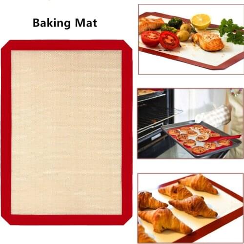 Kitchen Silicone Baking Mat Set Non-Stick Heat for Cookie Sheets Red Baking Tools for Bread Pizza
