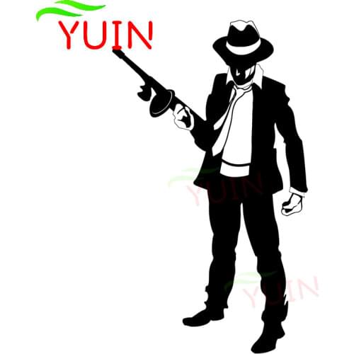 Mafia Gangster Gun Robber Car Sticker Body Decoration Personality PVC Waterproof Sunscreen Sticker Can Be Customized Color