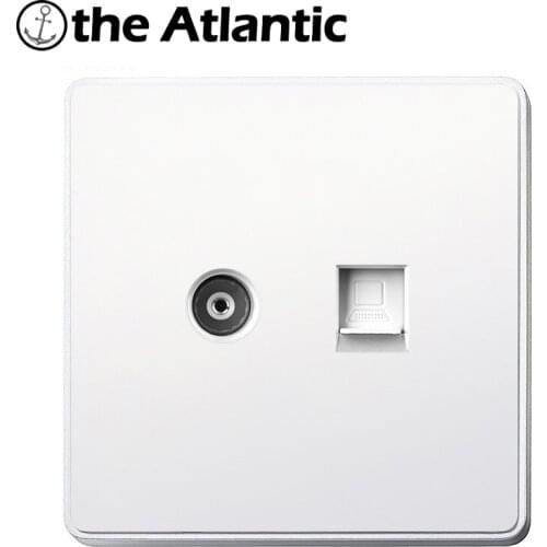 Rj45 Wall Socket Internet Outlet With TV Outlet Wall Data RJ45 Internet Computer Double Phone Socket Plastic Panel Cable TV