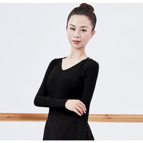 New Dance Practice Clothes V-Neck Blouse Girls Ladies Long-Sleeve Dance Tops Women Adult Ballet Classical Dance Wrap Sweater