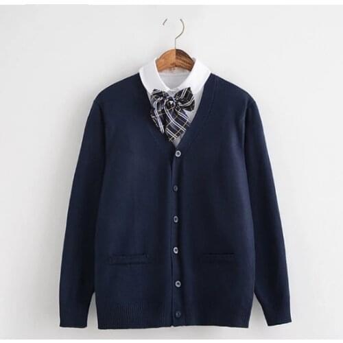 New Cosplay JK School Uniform Sweater For Girls Women Long Sleeve Knitted Coat Japanese Sailor Uniform Cardigans Comfortable