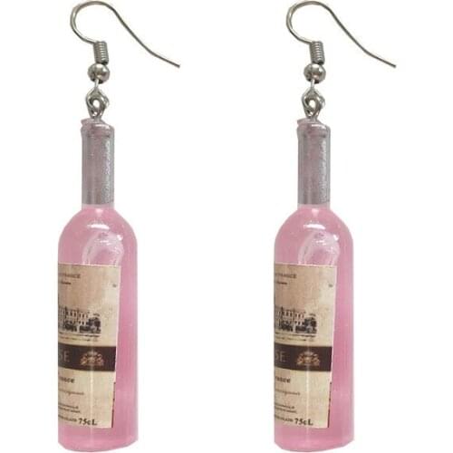 New Arrival Creative Simulation Red Wine Bottle Earrings Multicolor Harajuku Style Funny Cute Jewelry For Women Girl Gifts