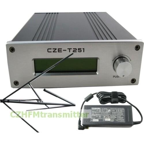 CZH CZE-T251 0-25W power adjustable Professional FM stereo broadcast transmitter +Circularly polarized FM antenna