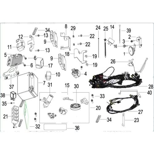 Horn starter relay ECU flasher main cable fuel lock rectifier relay main lock page of Benelli BJ600GS BJ600GS-A