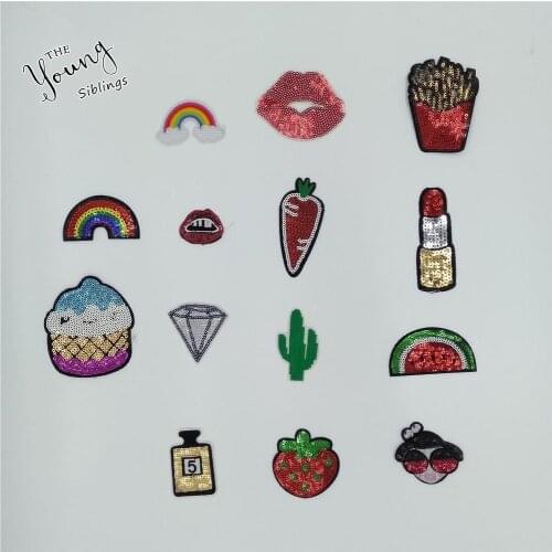 Mixture Hot sell Kids Cartoon Hot melt adhesive Applique Embroidery Stripes patches DIY Clothing Decorate Accessory C2003-C2034