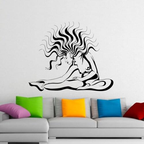 Yoga Fitness Wall Stickers Vinyl Creative Design Living Room Sticker Wall Decals Home Decor Room Decorations