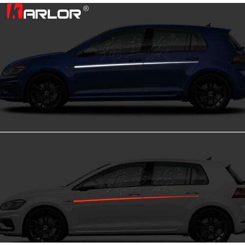 2Pcs/lot Car Waist Both Sides Skirt Decoration Stickers Decals Vinyl Reflective For Volkswagen Golf 7 2018 Auto Car Accessories