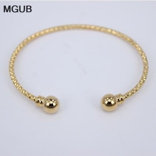 Top quality Classic Gold Color Cuff Bracelet Bangle Stainless Steel Bracelet For Men/Women Jewelry Gift LH712