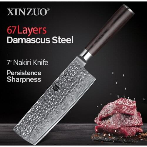 XINZUO 6.8 inch Chef Kitchen Knife 67 Layers VG10 Damascus Steel Chinese Cleaver Kitchen Knife Cook Knives Pakka Wood Handle