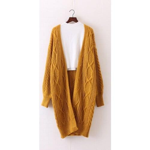 Bella Philosophy Women New Long Cardigans Winter Open Stitch Poncho Knitting Sweater Cardigans V Neck Oversized Jacket Coat